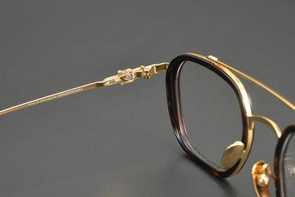 PARATESTES Double Bridge Aviator Glasses – Vintage Tortoise Full Frame - HP eyeglasses