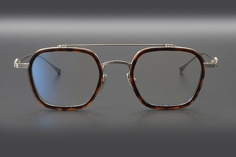 PARATESTES Double Bridge Aviator Glasses – Vintage Tortoise Full Frame - HP eyeglasses