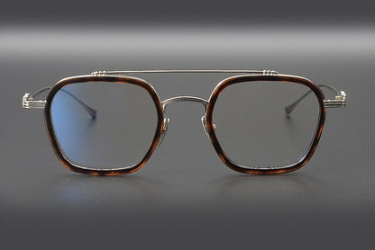 PARATESTES Double Bridge Aviator Glasses – Vintage Tortoise Full Frame - HP eyeglasses