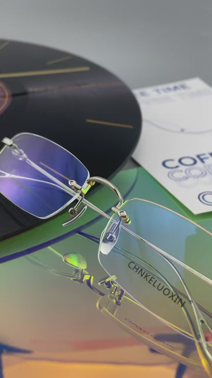 Gothic-Style Rimless Pure Titanium Glasses | Unisex Chrome Hearts-Inspired Frames - EO-637