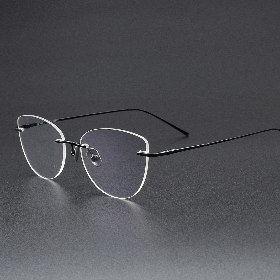 Pure Titanium Cat-Eye Rimless Glasses for Women | Ultra-Light Oval Prescription Frame 52019 - HP eyeglasses