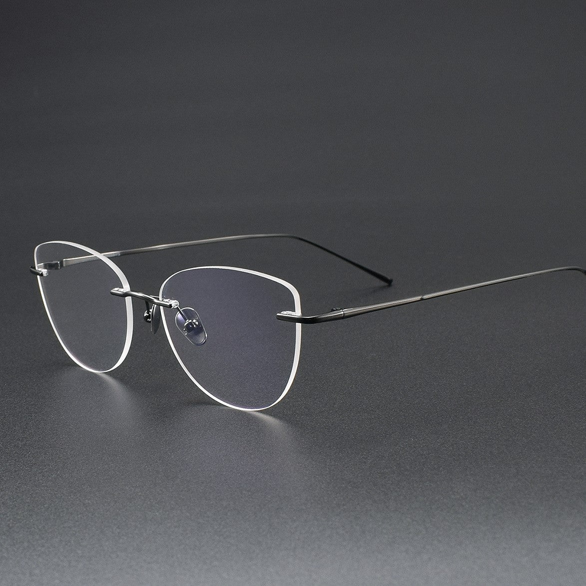 Pure Titanium Cat-Eye Rimless Glasses for Women | Ultra-Light Oval Prescription Frame 52019 - HP eyeglasses
