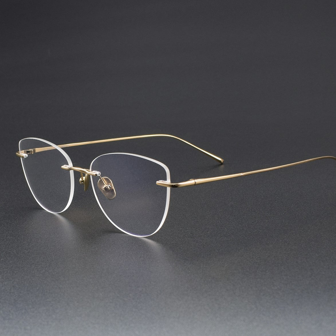 Pure Titanium Cat-Eye Rimless Glasses for Women | Ultra-Light Oval Prescription Frame 52019 - HP eyeglasses