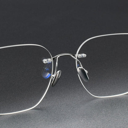 Pure Titanium Rimless Glasses for Men & Women | Minimalist Business Optical Frame ZY52022 - HP eyeglasses
