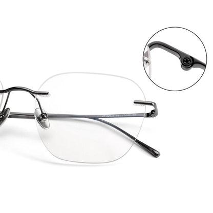 Pure Titanium Rimless Glasses for Men & Women | Minimalist Business Optical Frame ZY52022 - HP eyeglasses