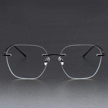 Pure Titanium Rimless Glasses for Men & Women | Minimalist Business Optical Frame ZY52022 - HP eyeglasses