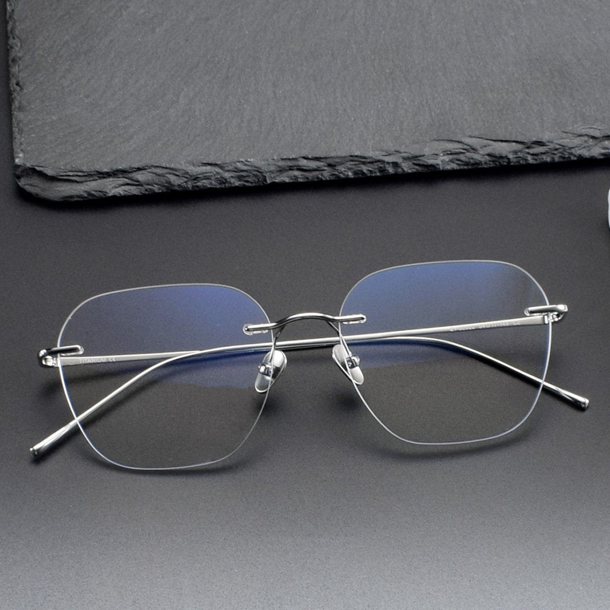 Pure Titanium Rimless Glasses for Men & Women | Minimalist Business Optical Frame ZY52022 - HP eyeglasses
