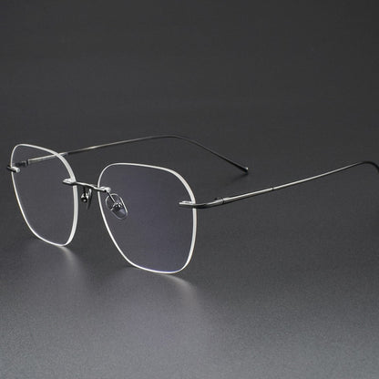 Pure Titanium Rimless Glasses for Men & Women | Minimalist Business Optical Frame ZY52022 - HP eyeglasses