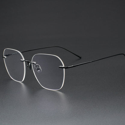 Pure Titanium Rimless Glasses for Men & Women | Minimalist Business Optical Frame ZY52022 - HP eyeglasses