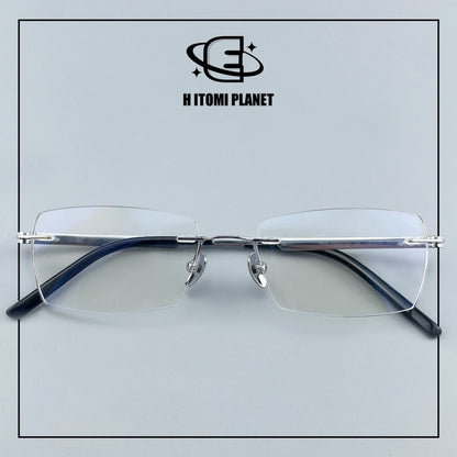 Pure Titanium Rimless Glasses for Men & Women | Ultra-Light Business Prescription Eyeglasses EO-6001 - HP eyeglasses