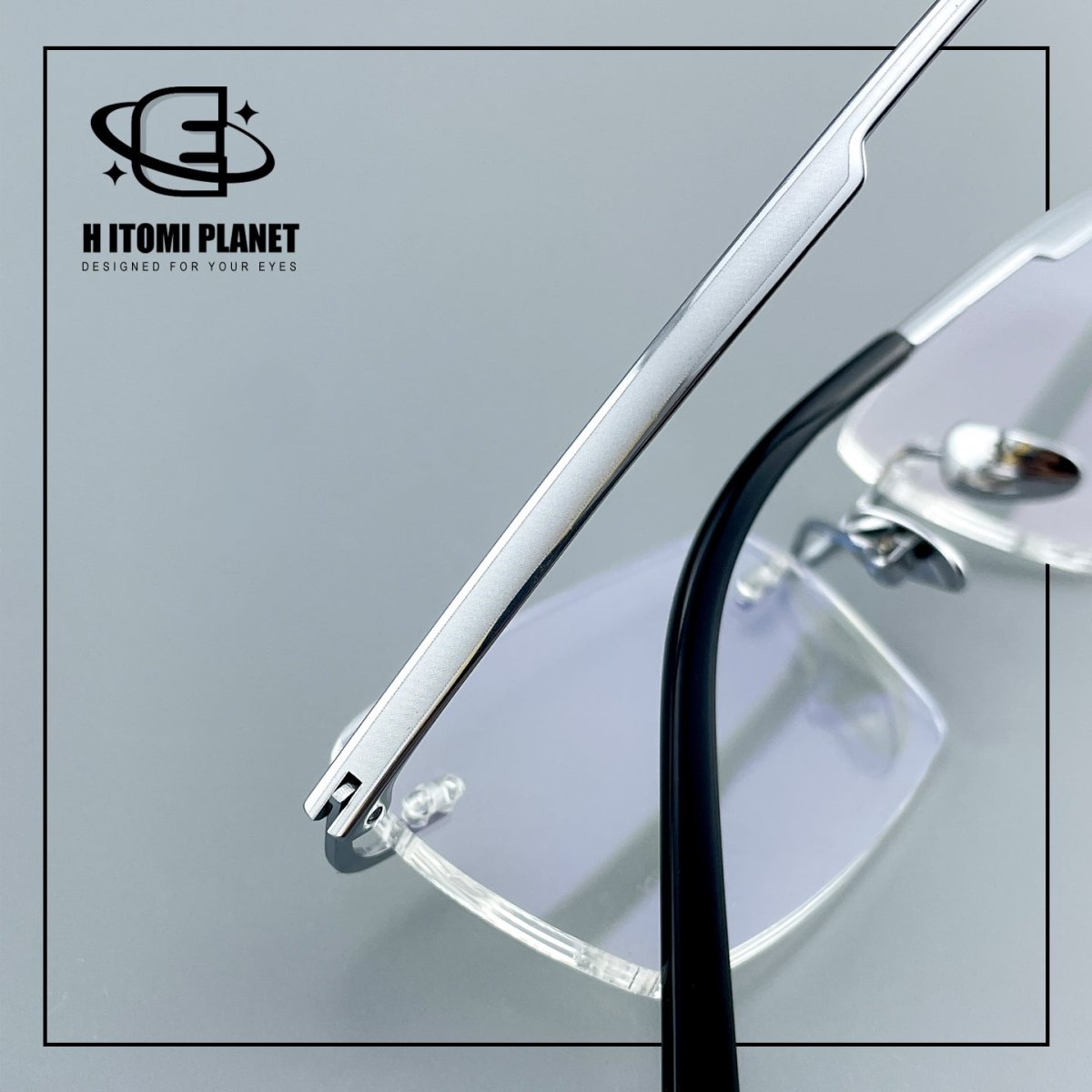 Pure Titanium Rimless Glasses for Men & Women | Ultra-Light Business Prescription Eyeglasses EO-6001 - HP eyeglasses
