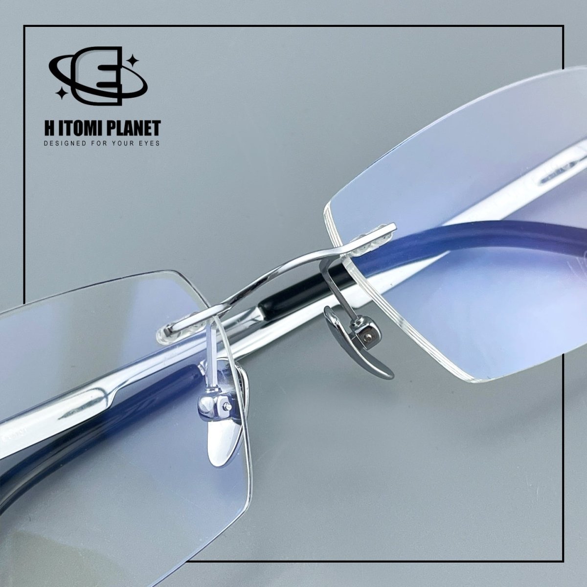 Pure Titanium Rimless Glasses for Men & Women | Ultra-Light Business Prescription Eyeglasses EO-6001 - HP eyeglasses