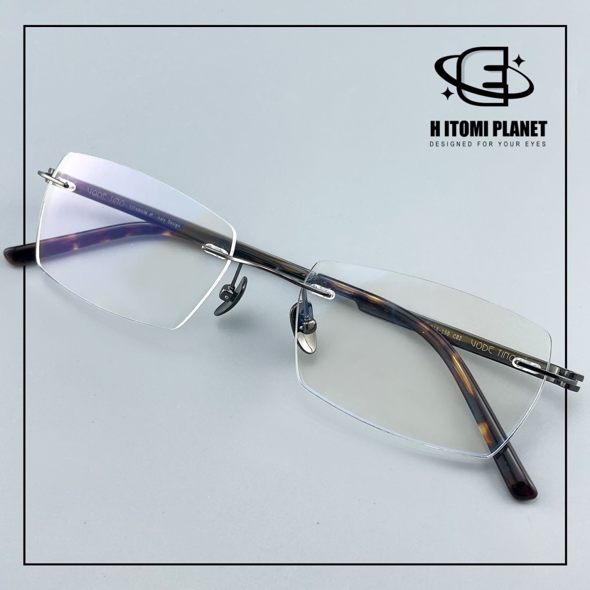 Pure Titanium Rimless Glasses for Men & Women | Ultra-Light Business Prescription Eyeglasses EO-6001 - HP eyeglasses
