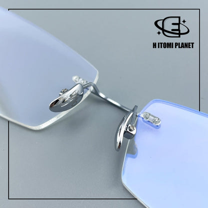 Pure Titanium Rimless Glasses for Men & Women | Ultra-Light Business Prescription Eyeglasses EO-6001 - HP eyeglasses