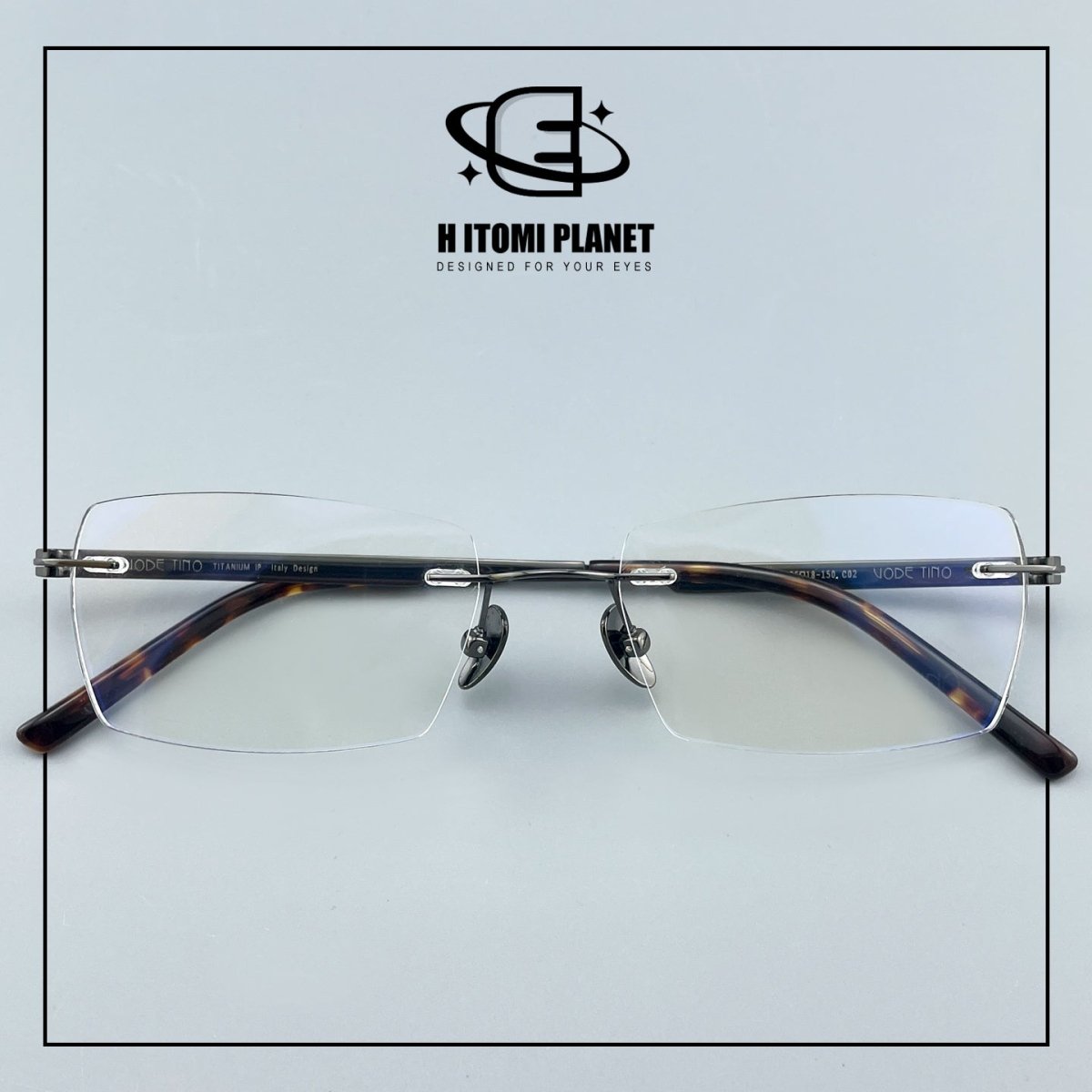Pure Titanium Rimless Glasses for Men & Women | Ultra-Light Business Prescription Eyeglasses EO-6001 - HP eyeglasses