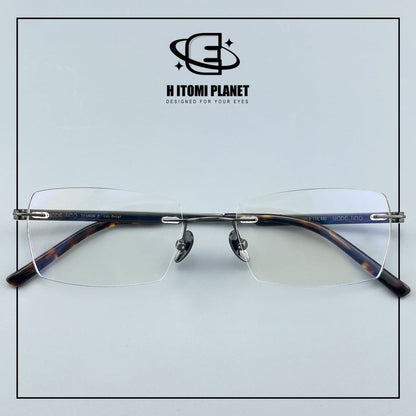 Pure Titanium Rimless Glasses for Men & Women | Ultra-Light Business Prescription Eyeglasses EO-6001 - HP eyeglasses