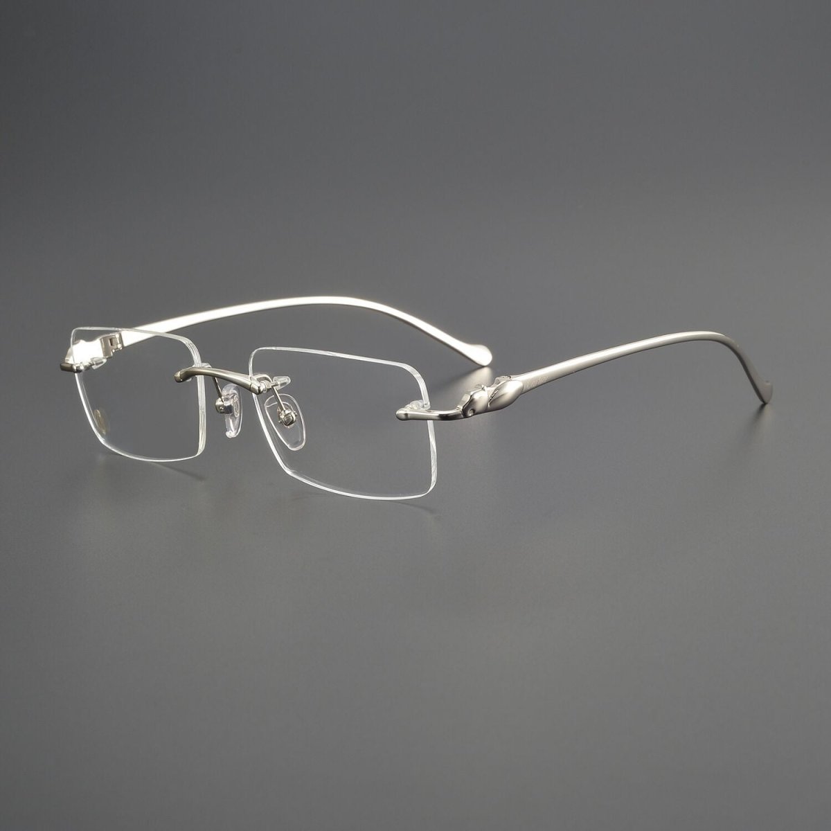 Pure Titanium Rimless Square Glasses with Panther Head Design | Premium Prescription Eyewear – CT0061O - HP eyeglasses