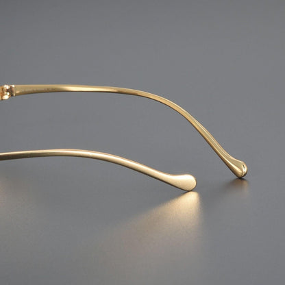 Pure Titanium Rimless Square Glasses with Panther Head Design | Premium Prescription Eyewear – CT0061O - HP eyeglasses