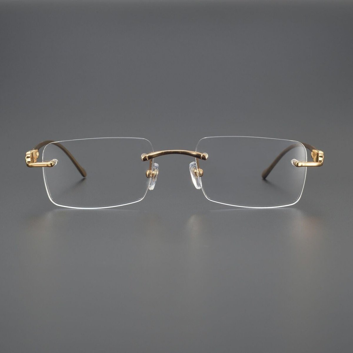 Pure Titanium Rimless Square Glasses with Panther Head Design | Premium Prescription Eyewear – CT0061O - HP eyeglasses