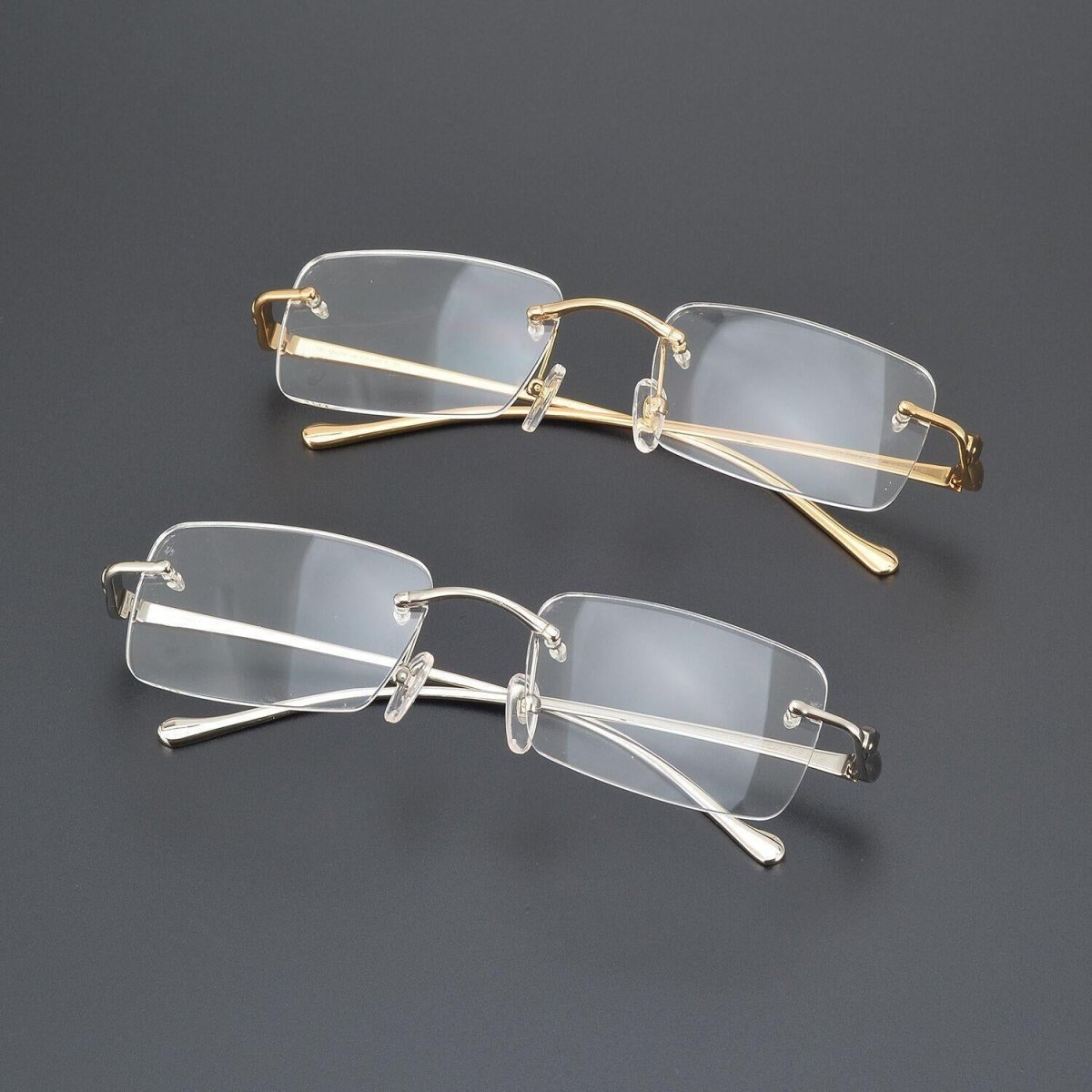 Pure Titanium Rimless Square Glasses with Panther Head Design | Premium Prescription Eyewear – CT0061O - HP eyeglasses