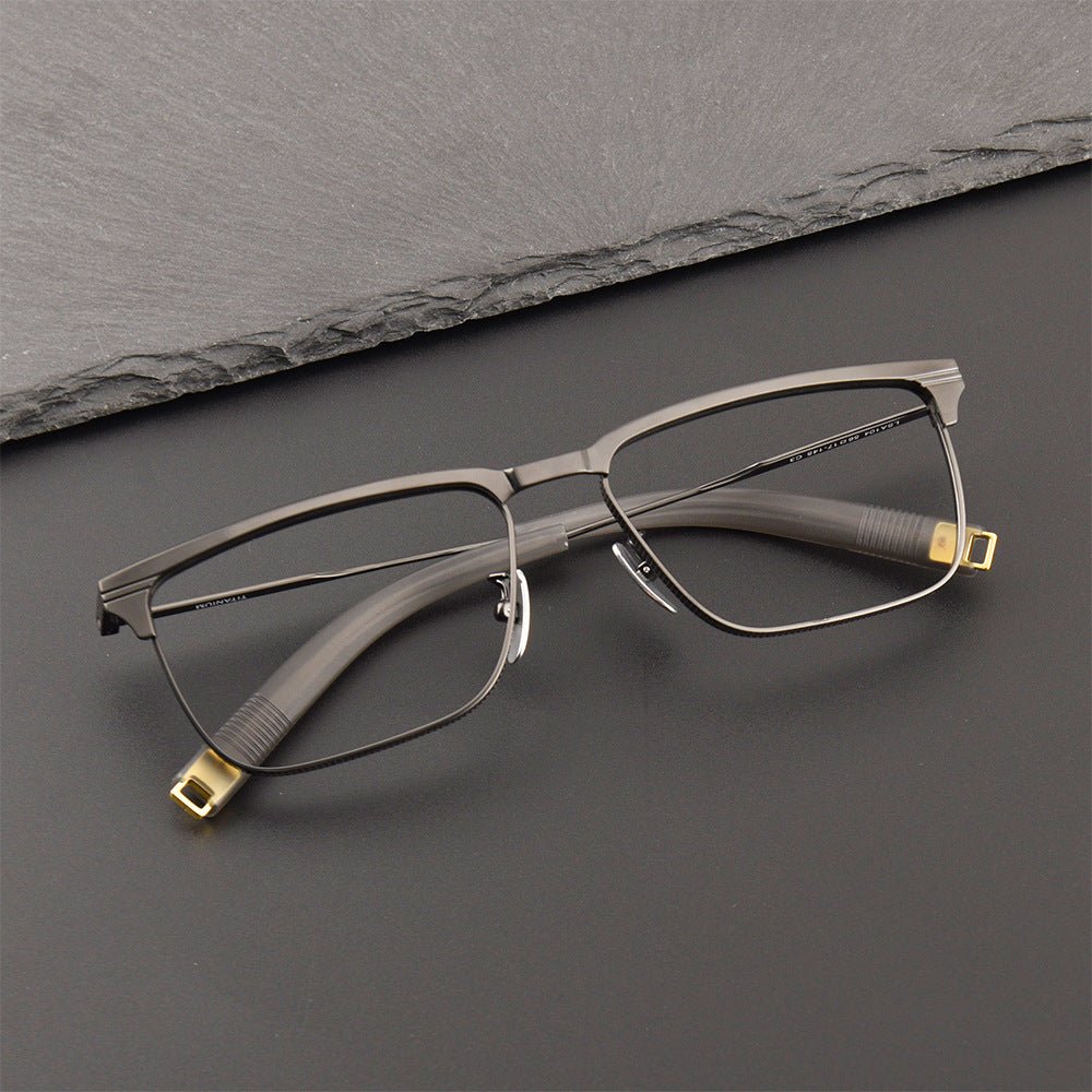 Pure Titanium Square Glasses for Men & Women | Ultra-Light Business Prescription Optical Frame LSA104 - HP eyeglasses