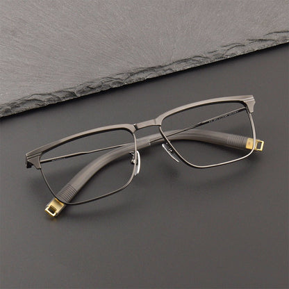 Pure Titanium Square Glasses for Men & Women | Ultra-Light Business Prescription Optical Frame LSA104 - HP eyeglasses