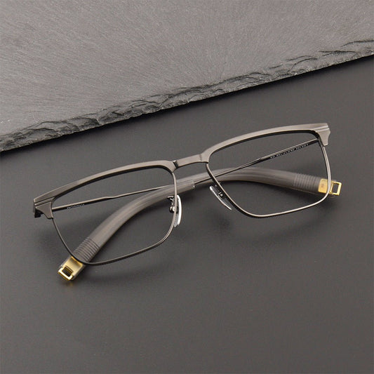 Pure Titanium Square Glasses for Men & Women | Ultra-Light Business Prescription Optical Frame LSA104 - HP eyeglasses