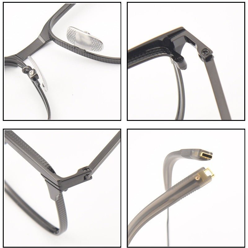 Pure Titanium Square Glasses for Men & Women | Ultra-Light Business Prescription Optical Frame LSA104 - HP eyeglasses