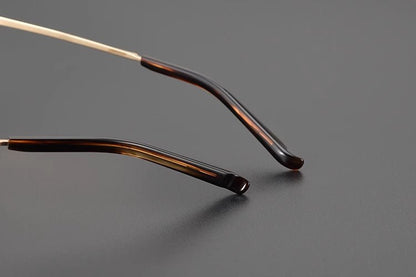 Retro Square Browline Glasses for Men & Women – Ultra - Light Pure Titanium Eyewear Frame | Handcrafted Black Browline Design - HP eyeglasses