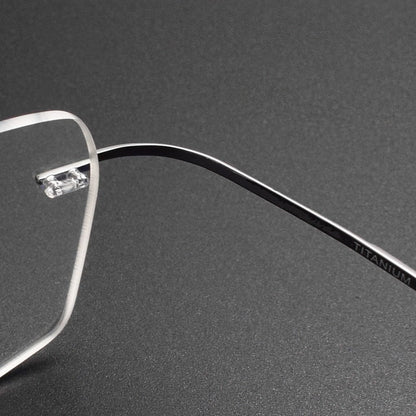 Screwless Pure Titanium Rimless Glasses for Men & Women | Ultra-Light Flexible Prescription Optical Frame XW1818 - HP eyeglasses