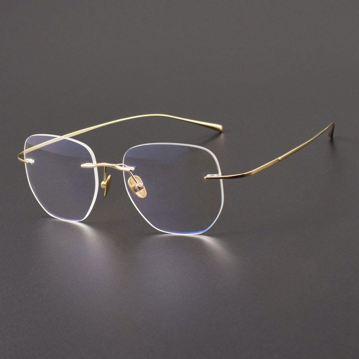Screwless Pure Titanium Rimless Polygon Glasses | Ultra-Light Designer Optical Frame XW1816 - HP eyeglasses