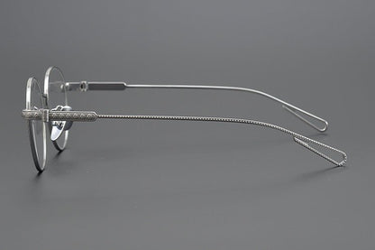 SEXCEL Gothic Round Glasses - Chrome Hearts Style Titanium Full Frame (50mm) - HP eyeglasses