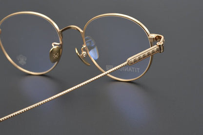 SEXCEL Gothic Round Glasses - Chrome Hearts Style Titanium Full Frame (50mm) - HP eyeglasses