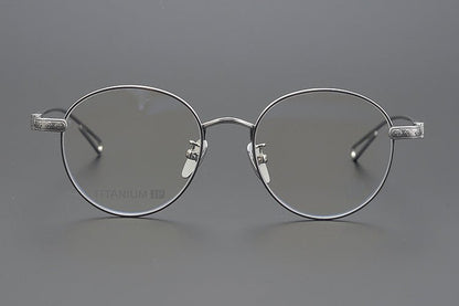 SEXCEL Gothic Round Glasses - Chrome Hearts Style Titanium Full Frame (50mm) - HP eyeglasses