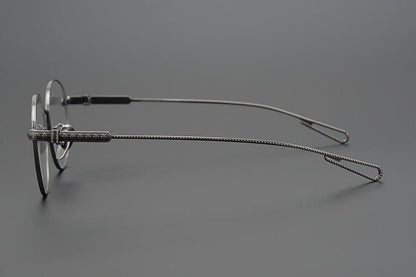 SEXCEL Gothic Round Glasses - Chrome Hearts Style Titanium Full Frame (50mm) - HP eyeglasses