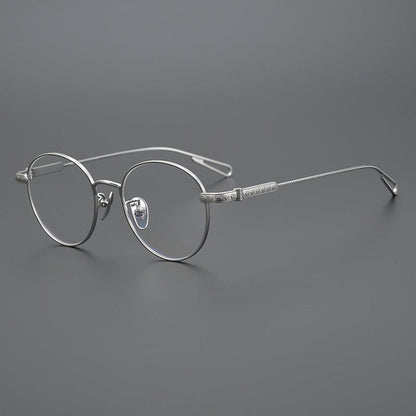 SEXCEL Gothic Round Glasses - Chrome Hearts Style Titanium Full Frame (50mm) - HP eyeglasses
