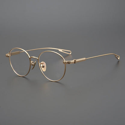 SEXCEL Gothic Round Glasses - Chrome Hearts Style Titanium Full Frame (50mm) - HP eyeglasses