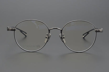 SEXCEL Gothic Round Glasses - Chrome Hearts Style Titanium Full Frame (50mm) - HP eyeglasses