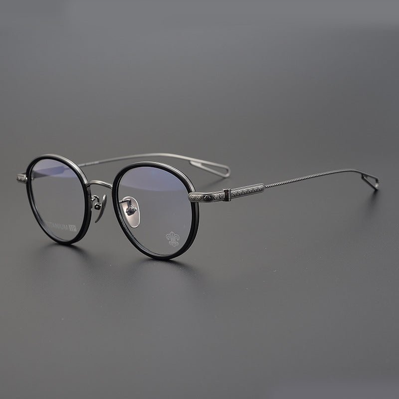 SEXCEL Handmade Vintage Round Glasses – Gothic Titanium Full Frame (47mm) - HP eyeglasses