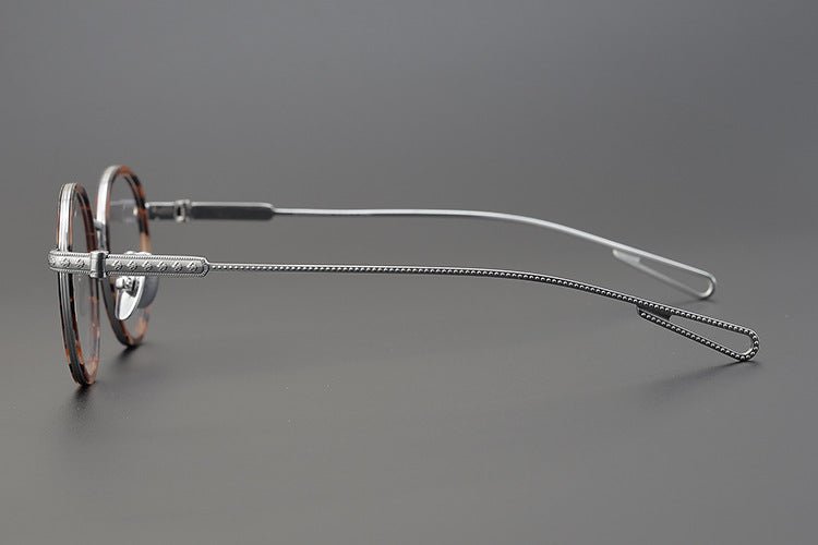 SEXCEL Handmade Vintage Round Glasses – Gothic Titanium Full Frame (47mm) - HP eyeglasses