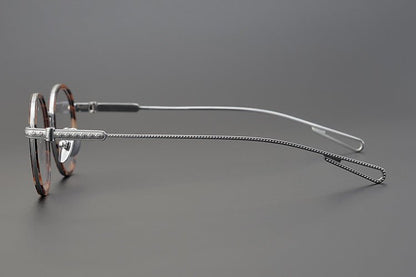 SEXCEL Handmade Vintage Round Glasses – Gothic Titanium Full Frame (47mm) - HP eyeglasses