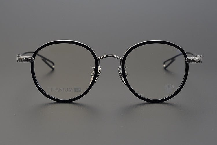 SEXCEL Handmade Vintage Round Glasses – Gothic Titanium Full Frame (47mm) - HP eyeglasses