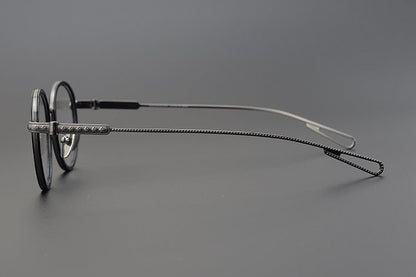 SEXCEL Handmade Vintage Round Glasses – Gothic Titanium Full Frame (47mm) - HP eyeglasses