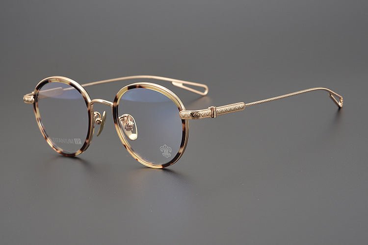 SEXCEL Handmade Vintage Round Glasses – Gothic Titanium Full Frame (47mm) - HP eyeglasses