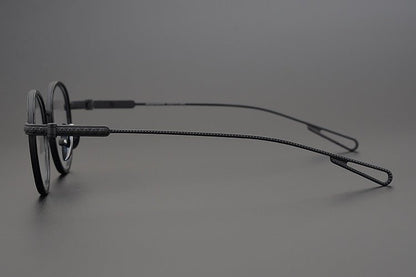 SEXCEL Handmade Vintage Round Glasses – Gothic Titanium Full Frame (47mm) - HP eyeglasses