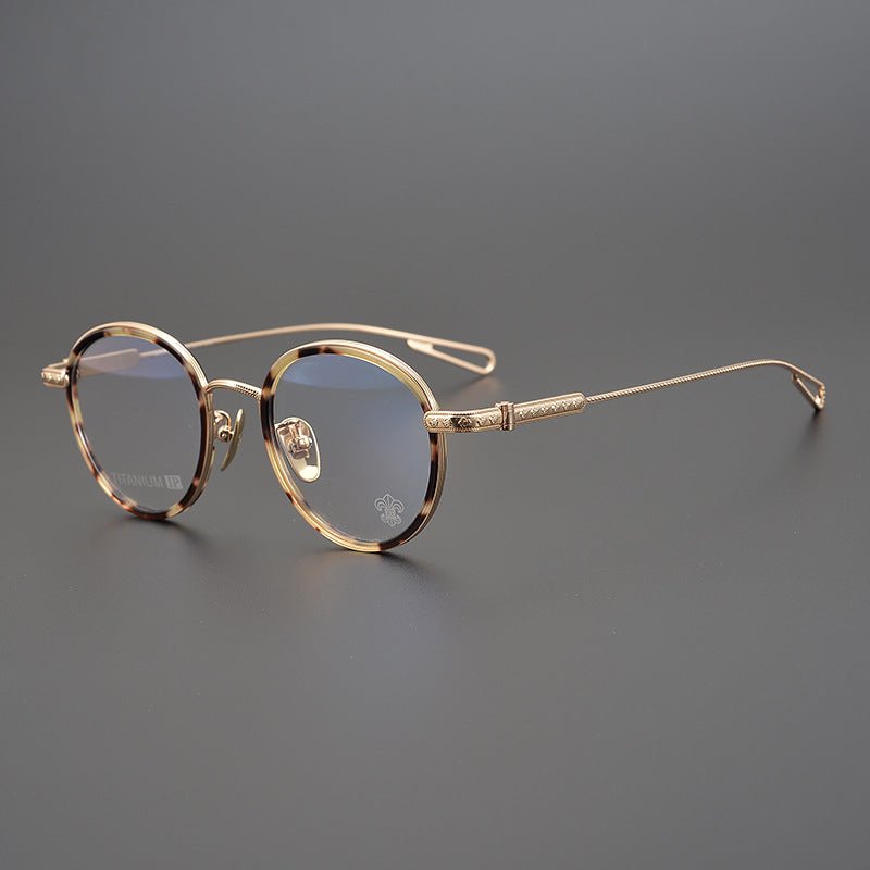 SEXCEL Handmade Vintage Round Glasses – Gothic Titanium Full Frame (47mm) - HP eyeglasses