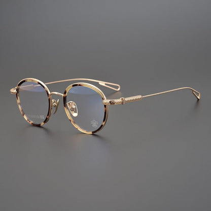 SEXCEL Handmade Vintage Round Glasses – Gothic Titanium Full Frame (47mm) - HP eyeglasses