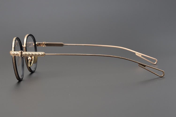 SEXCEL Handmade Vintage Round Glasses – Gothic Titanium Full Frame (47mm) - HP eyeglasses