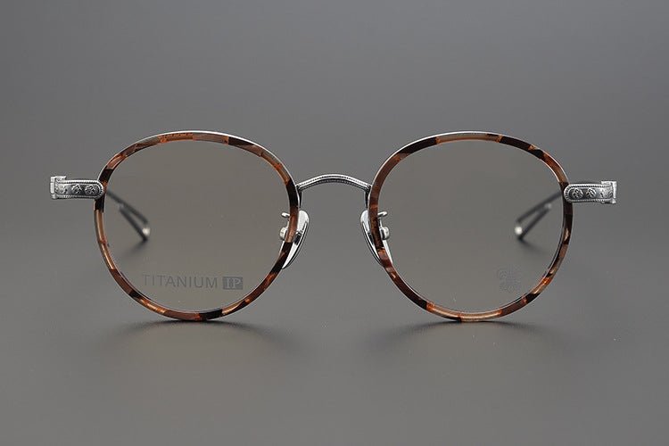 SEXCEL Handmade Vintage Round Glasses – Gothic Titanium Full Frame (47mm) - HP eyeglasses