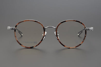 SEXCEL Handmade Vintage Round Glasses – Gothic Titanium Full Frame (47mm) - HP eyeglasses